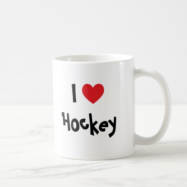 Caneca De Café Eu adoro hóquei (Direita)