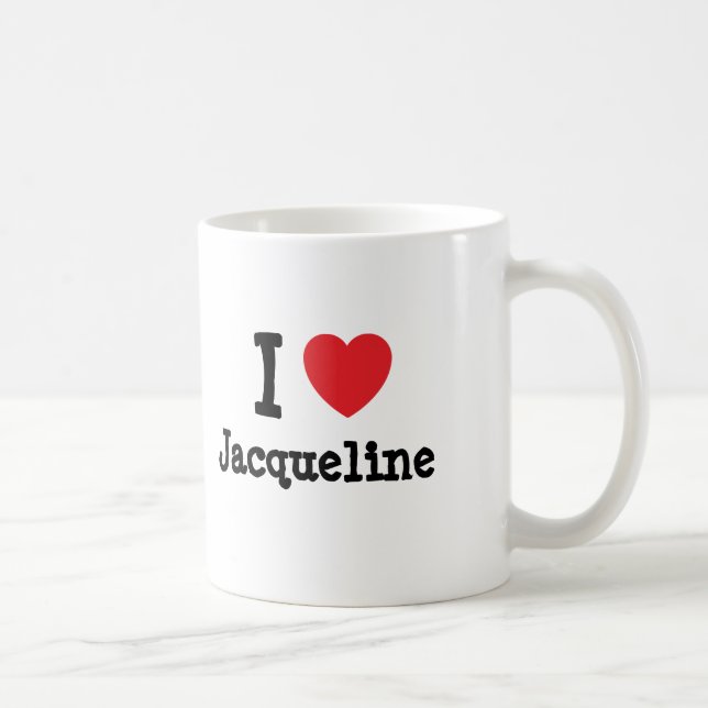 Caneca De Café Eu adoro Jacqueline Heart-Shirt (Direita)