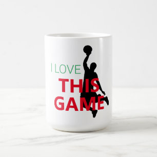 Caneca De Café Eu adoro jogo de basquete