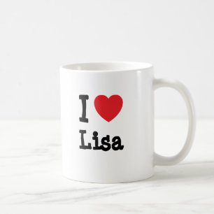 Caneca De Café Eu adoro Lisa Heart Shirt