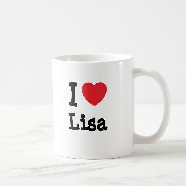 Caneca De Café Eu adoro Lisa Heart Shirt (Direita)