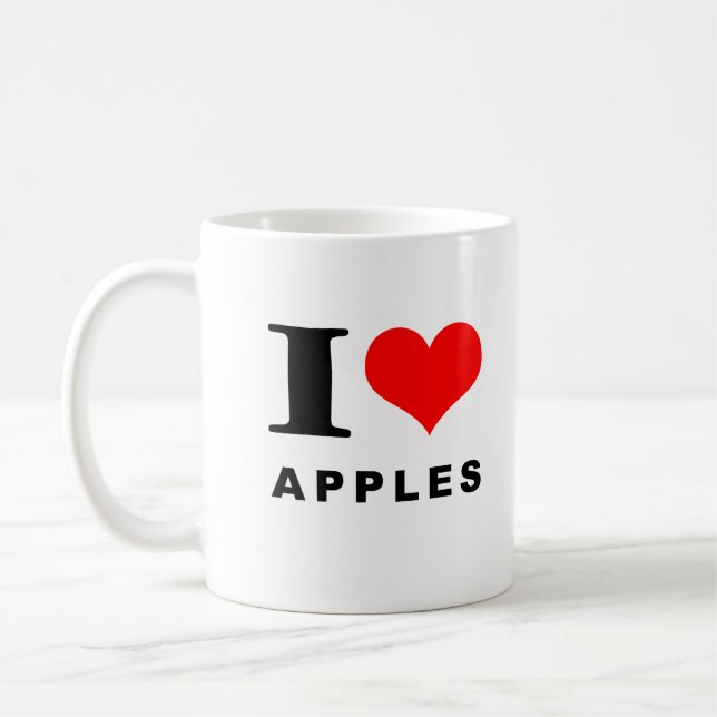 Caneca De Café Eu adoro maçãs (Esquerda)
