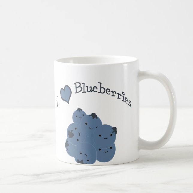 Caneca De Café Eu adoro mirtilos (Direita)