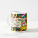 Caneca De Café Eu adoro Montevideu nº 1<br><div class="desc">Taza de café sobre Montevideo, Uruguai. Ciudad de puertos y de playas, de asados y empanadas, de gaviotas y teros, de Figari y de Torres, de árboles y parras, de candombe y carnaval. De gente como você. Síntesis de colores, situaciones y personajes que perciben y rescatan la atmósfera de Montevideo,...</div>