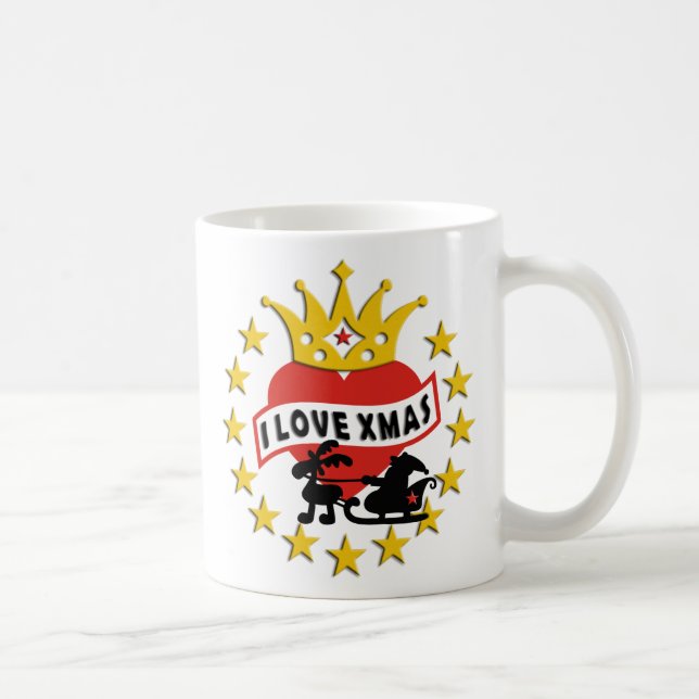 Caneca De Café Eu adoro Natal, adoro Natal (Direita)