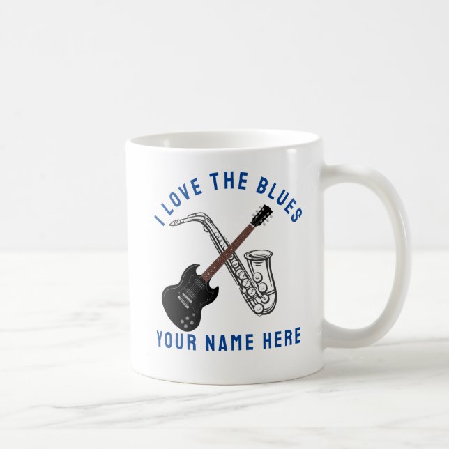 Caneca De Café Eu adoro o blues (Direita)