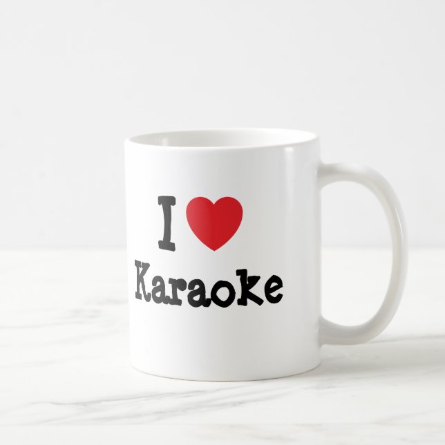 Caneca De Café Eu adoro o coração de Karaoke personalizado (Direita)