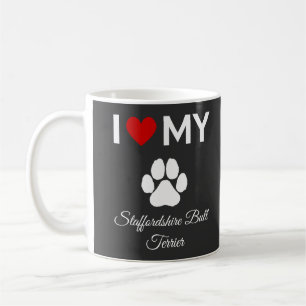 Caneca De Café Eu adoro o costume do meu cão de Staffordshire Bul