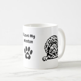 Caneca De Café Eu adoro o meu CAVAPO | Nome e Paw Imprimir Mug de