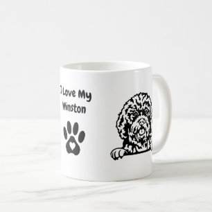 Caneca De Café Eu adoro o meu CAVAPO Nome e Paw Imprimir Mug de