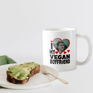 Caneca De Café Eu adoro o meu Namorado de Vegan, dia do Namorados