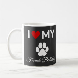 Caneca De Café Eu adoro o meu texto personalizado de cachorro Bul