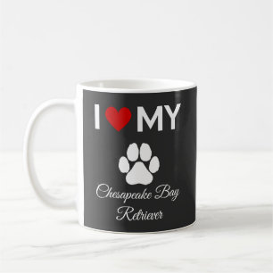 Caneca De Café Eu adoro o meu texto personalizado de cão do Chesa