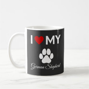 Caneca De Café Eu adoro o meu texto personalizado do German sheph