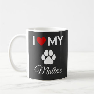 Caneca De Café Eu adoro o meu texto personalizado para o cão malt