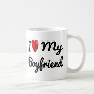 Caneca De Café Eu adoro o meu texto preto Namorado