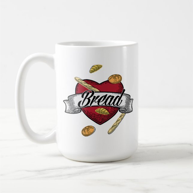 Caneca De Café Eu Adoro Pão (Esquerda)