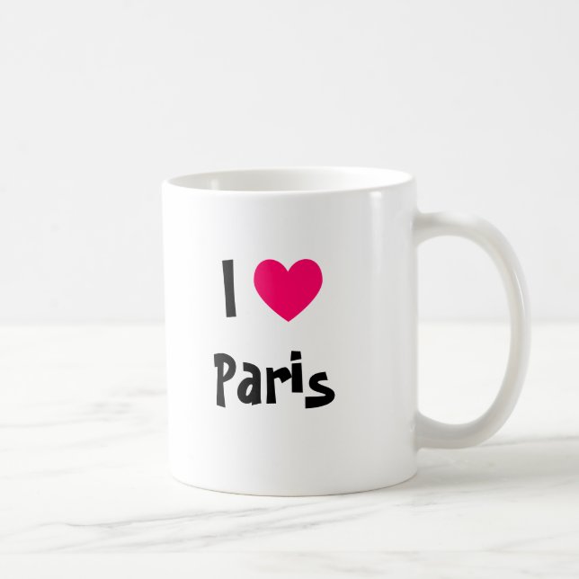 Caneca De Café Eu Adoro Paris (Direita)