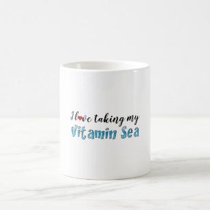 Caneca De Café Eu adoro pegar minha tipografia de bebein Sea Cute