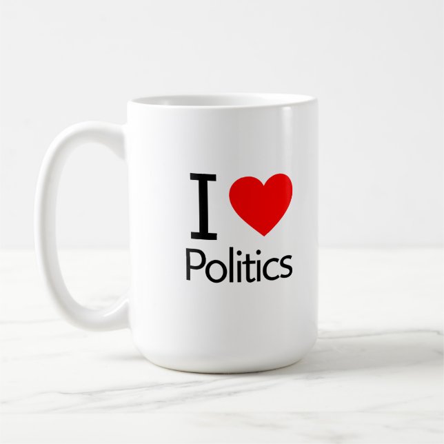 Caneca De Café Eu Adoro Política (Esquerda)