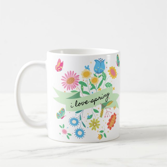 Caneca De Café Eu adoro Primavera Mug (Esquerda)