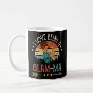 Caneca De Café Eu Adoro Ser Uma mãe De Vidro Mulheres Rosie Vinta