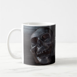 Caneca De Café Eu Adoro Skulls. Bebida Spooky. Crânio sorridente