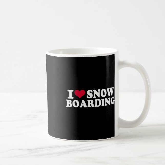 Caneca De Café Eu Adoro Snowboard (Direita)