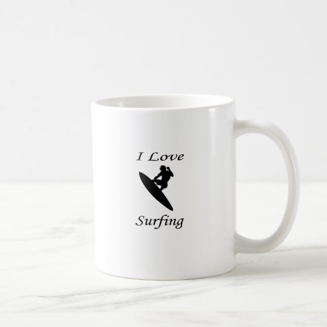 Caneca De Café Eu Adoro Surfar (Direita)