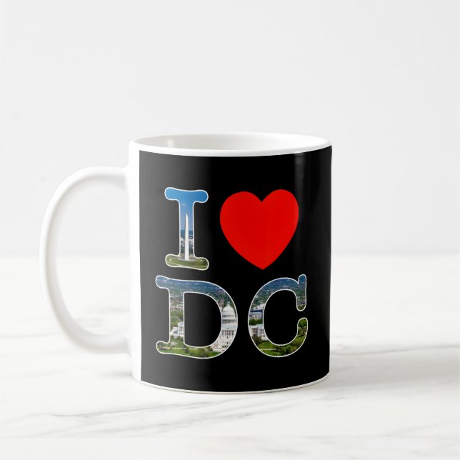 Caneca De Café Eu Adoro Washington Wa Dc Font (Esquerda)