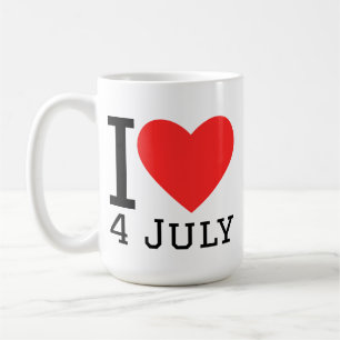 Caneca De Café Eu amo 4 de julho