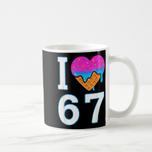 Caneca De Café Eu Amo 67 Meme Coração 6 7 Merch Coisas Seis Sete