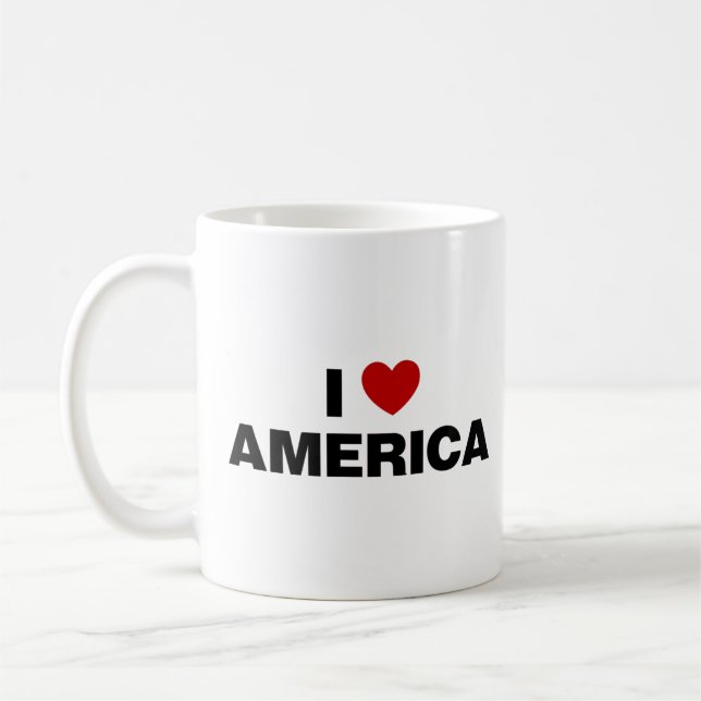 Caneca De Café Eu amo a América (Esquerda)