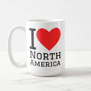 Caneca De Café Eu amo a América do Norte