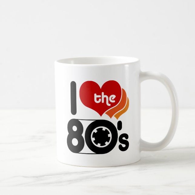 Caneca De Café Eu amo a anos 80 (Direita)
