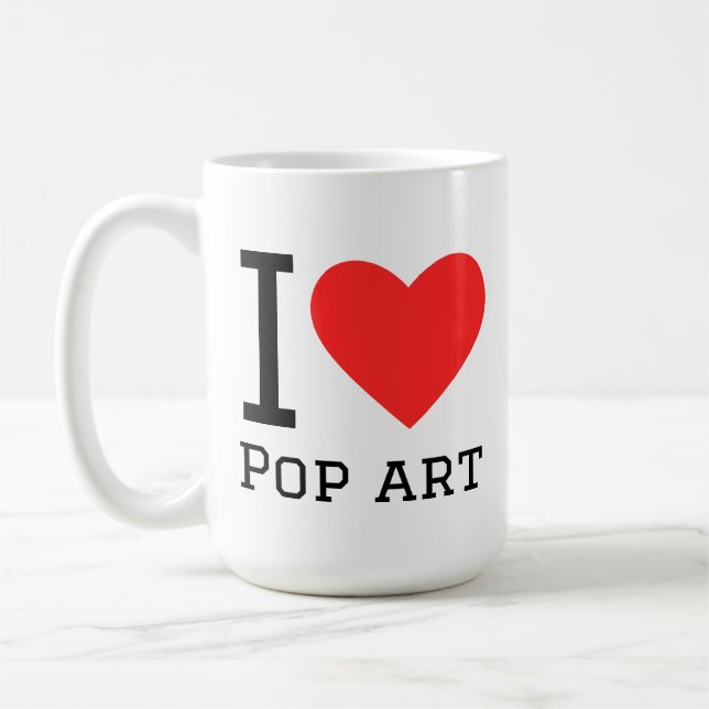 Caneca De Café Eu amo a arte pop (Esquerda)