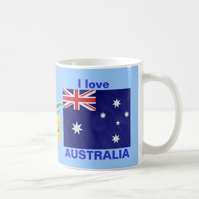 Caneca De Café Eu amo a Austrália (Direita)