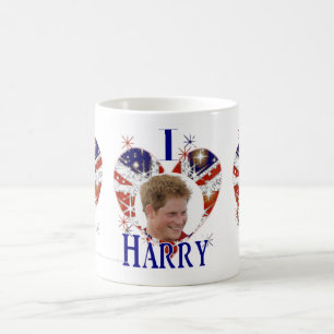 Caneca De Café Eu amo a bandeira do Reino Unido dos corações de