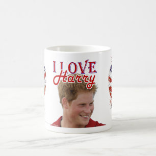 Caneca De Café Eu amo a bandeira do Reino Unido dos corações de