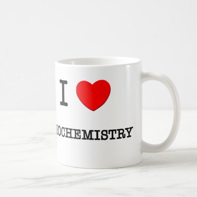 Caneca De Café Eu amo a BIOQUÍMICA (Direita)