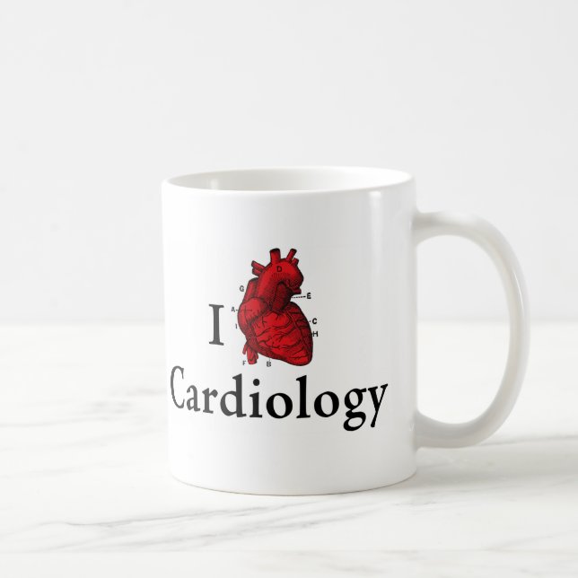 Caneca De Café Eu amo a cardiologia (Direita)