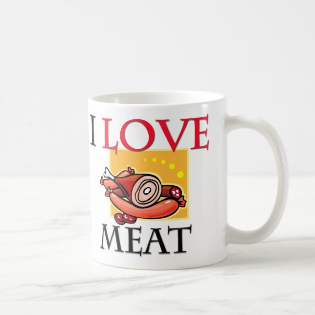 Caneca De Café Eu amo a carne (Direita)