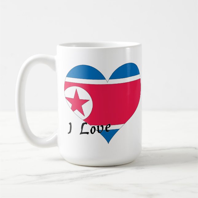 Caneca De Café Eu amo a Coreia do Norte (Esquerda)