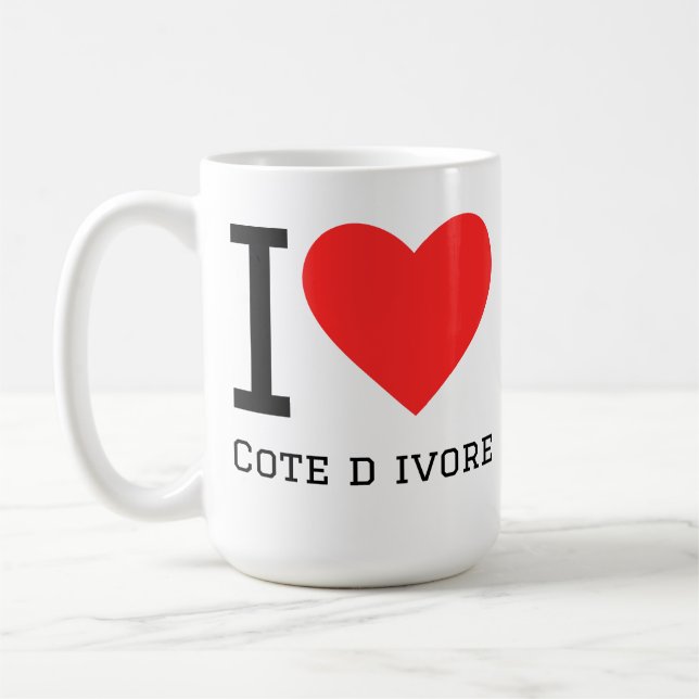 Caneca De Café Eu amo a Costa do Marfim (Esquerda)