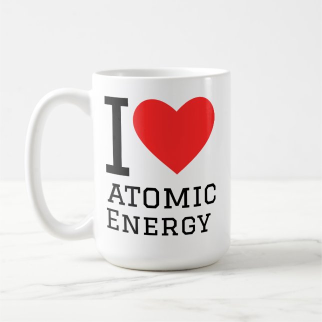 Caneca De Café Eu amo a energia atômica  (Esquerda)