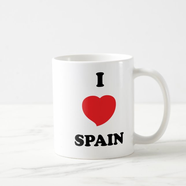 Caneca De Café EU AMO a espanha (Direita)