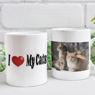 Caneca De Café Eu Amo A Foto Dos Meus Gatos