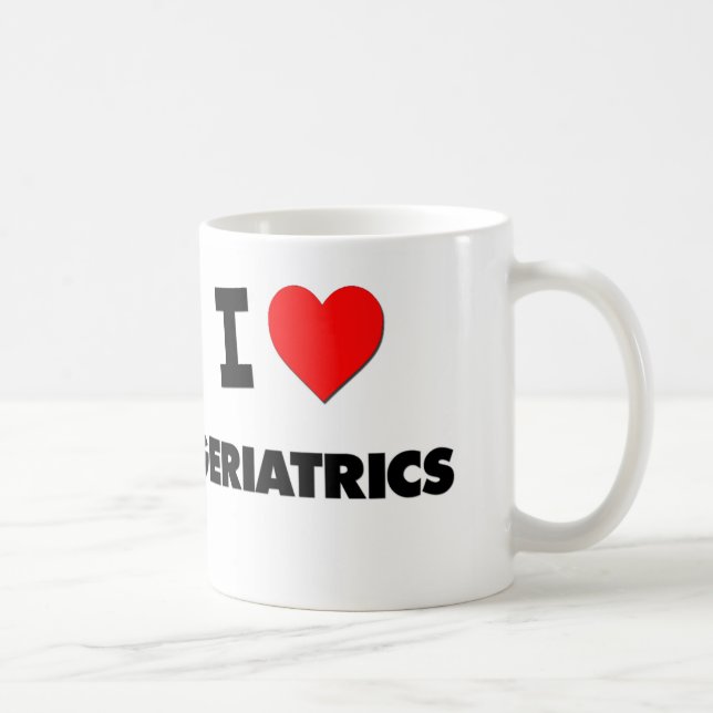 Caneca De Café Eu amo a geriatria (Direita)