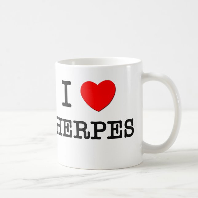 Caneca De Café Eu amo a herpes (Direita)