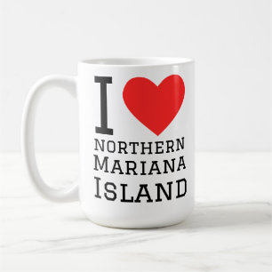 Caneca De Café Eu amo a ilha das Marianas Setentrionais